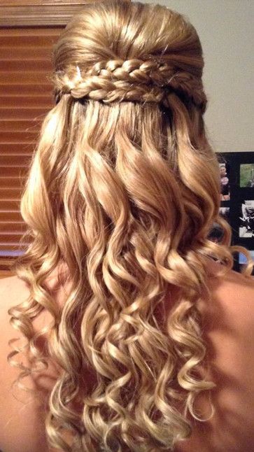 braided wavy long wedding hairstyle
