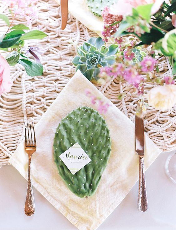 cactus place setting ideas