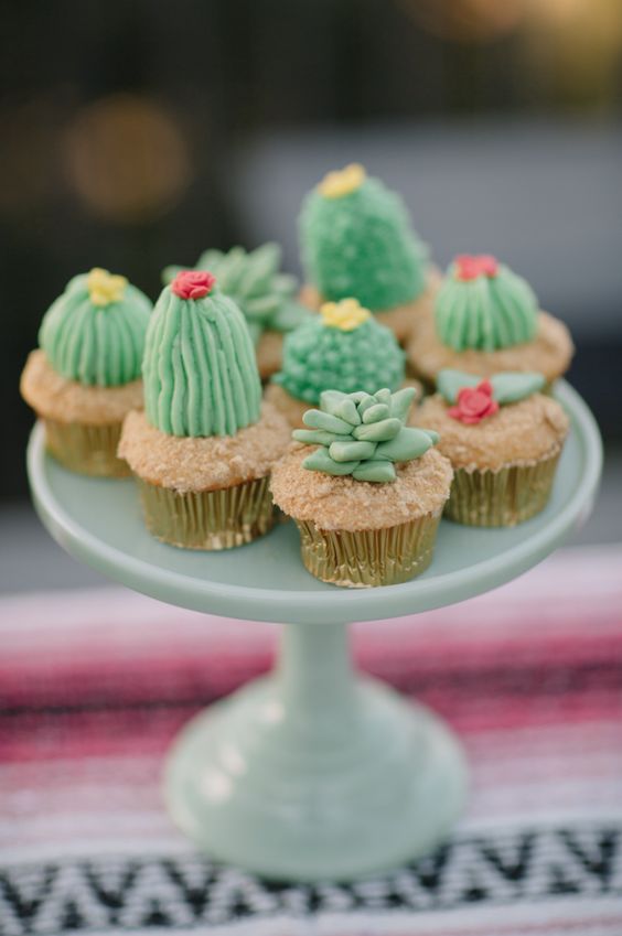 cactus wedding cupcakes