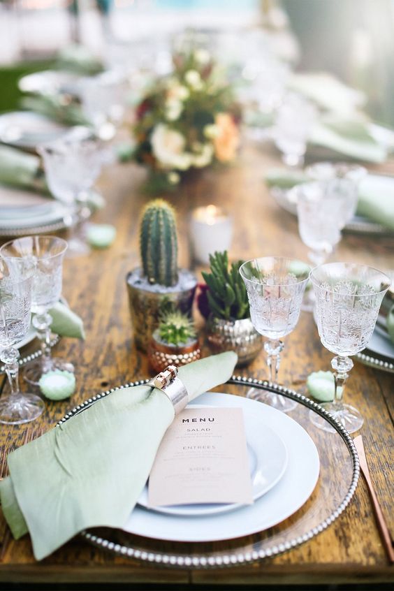 cactus wedding table ideas