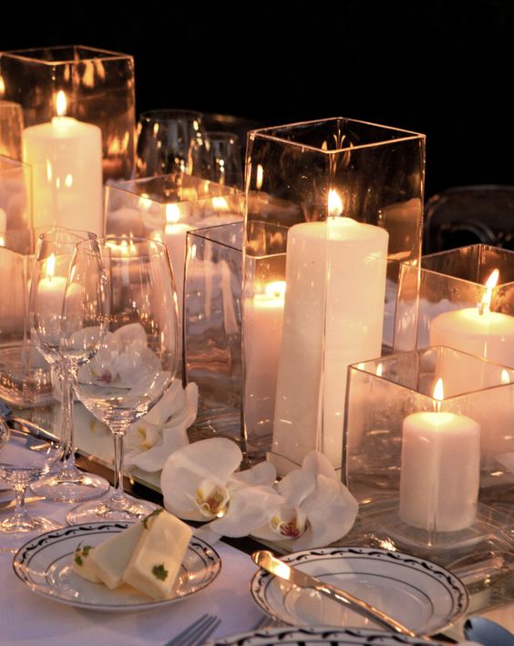 candles wedding centerpiece from White Iilac Inc