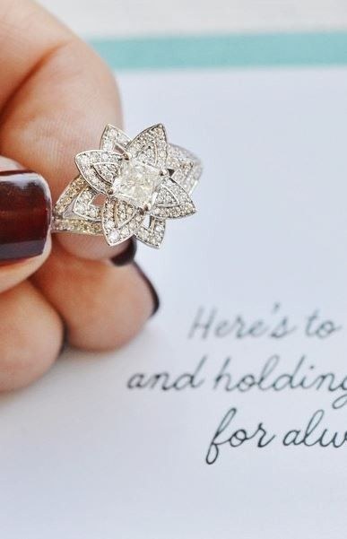 Trend We Love: 20 Floral-Inspired Engagement Rings 17 dazzling diamond engagement ring via brilliantearth