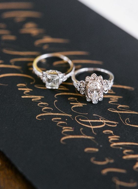 diamond floral engagement rings