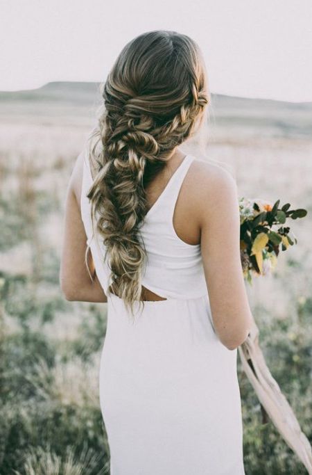 long braided wedding hairstyle via Hair and Makeup by Steph