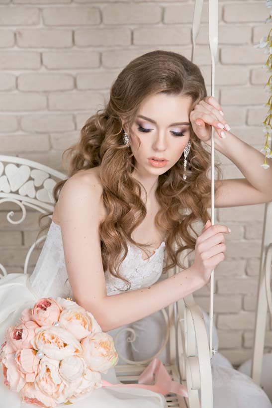 long wavy bridal hairstyle via katerina andreeva