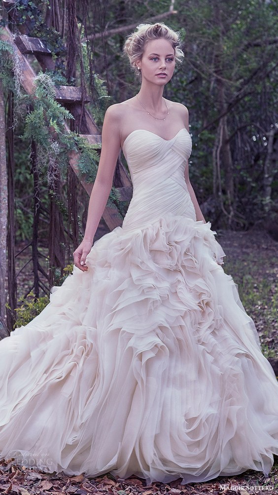 maggie sottero bridal fall 2016 strapless sweetheart ball gown dress