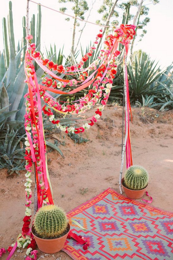 mexican cactus wedding arch ideas