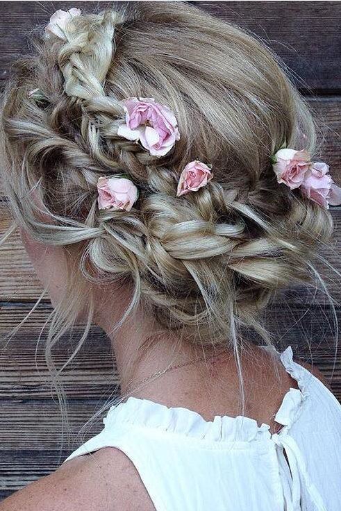 pretty boho braided wedding hairstyle
