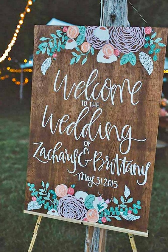 rustic bohemian wedding signs