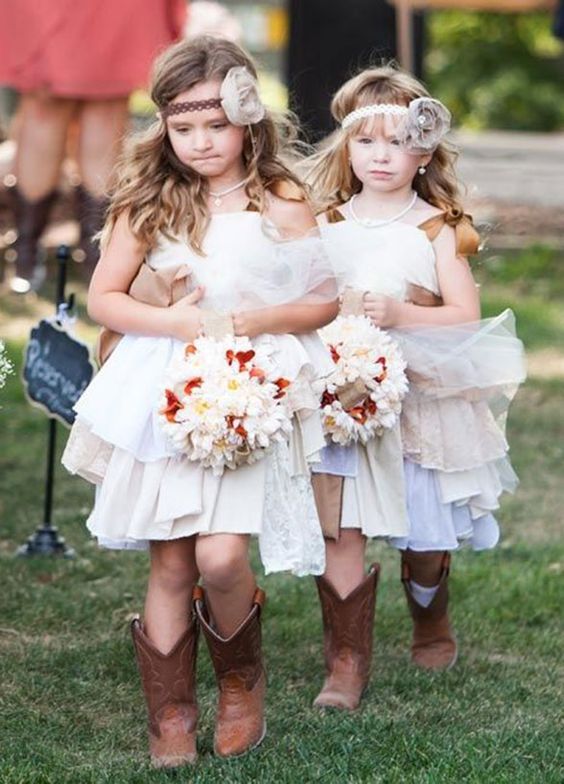 rustic flower girl dresses with cowboy boots