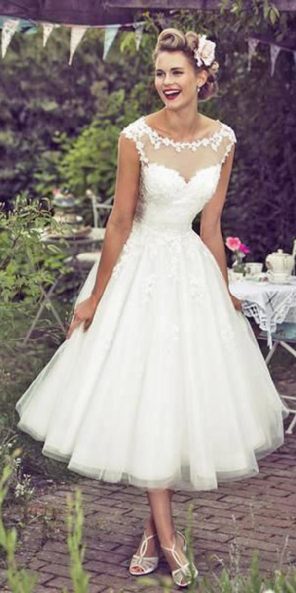 tea length wedding dresses via true