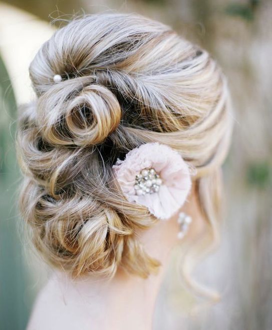 twisted wedding updo hairstyle via The Leekers