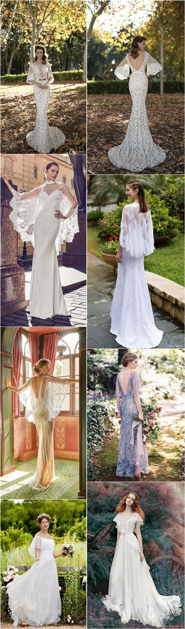 vintage flutter sleeves wedding dresses