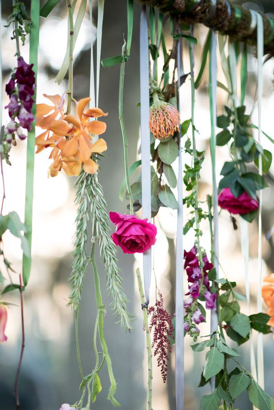 wedding arch hanging florals