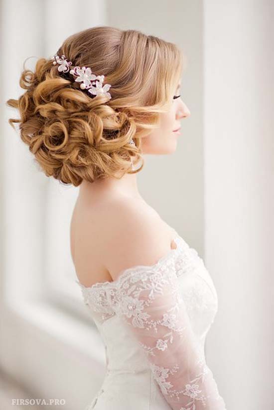 wedding updo hairstyle ideas with headpiece via elena radoman