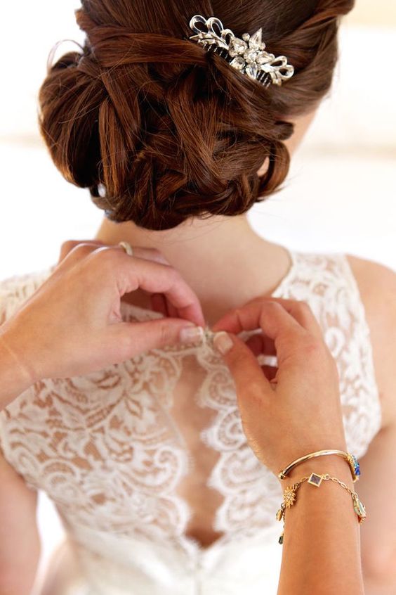 wedding updo hairstyle via Love Days Photography