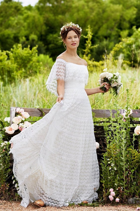 willowby everly 54117 wedding dress off the shoulder flutter sleeves