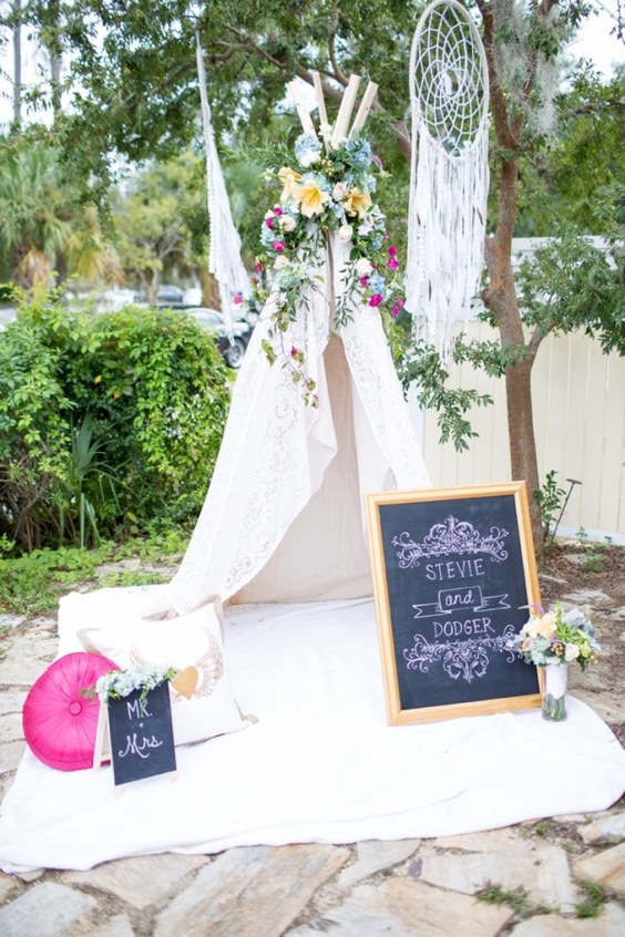 Fall Boho Chic Wedding Teepee