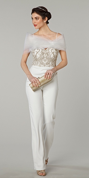 Jumpsuit with embroidered bodice by Tony Ward