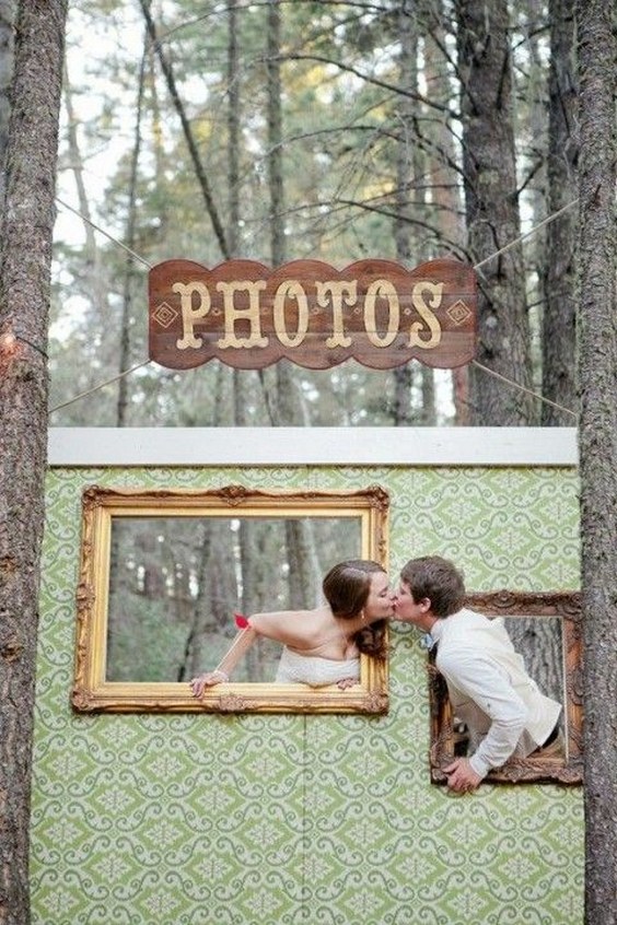 Make a piece of plywood into a beautiful photo op for the wedding couple and guests to use throughout the evening