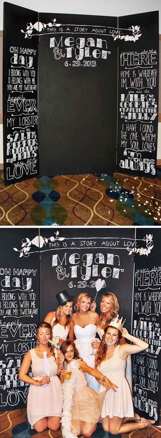 Rustic Chalkboard Wedding Photo Booth