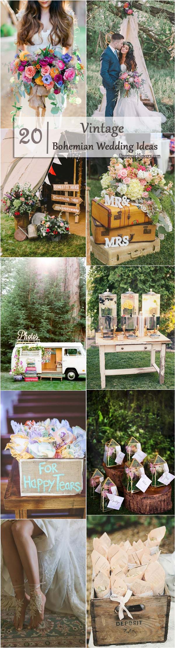 Vintage bohemian wedding theme ideas