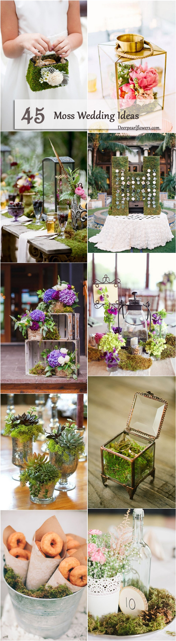 Woodland moss wedding decor ideas