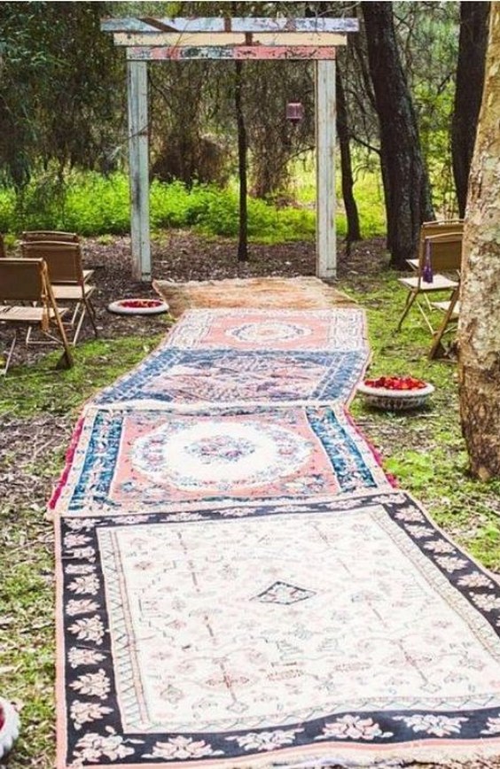 chic boho wedding walkway decor ideas