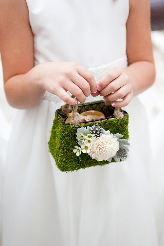 moss flower girl basket