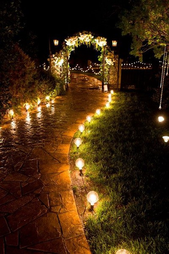 night wedding walking decor ideas