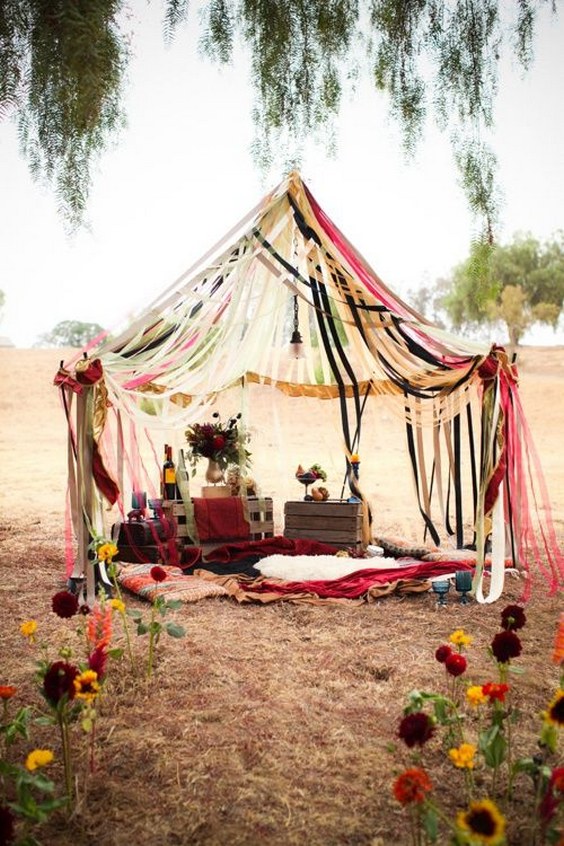 rustic bohemian vintage wedding teepee