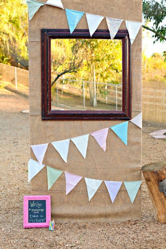 rustic country wedding photo booth