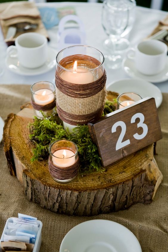 rustic moss wedding table numbers