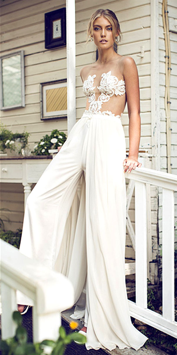 wedding pantsuit via riki dalal