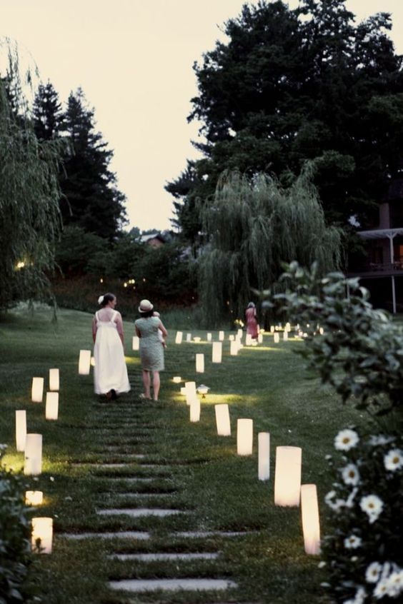 wedding reception walkway decor