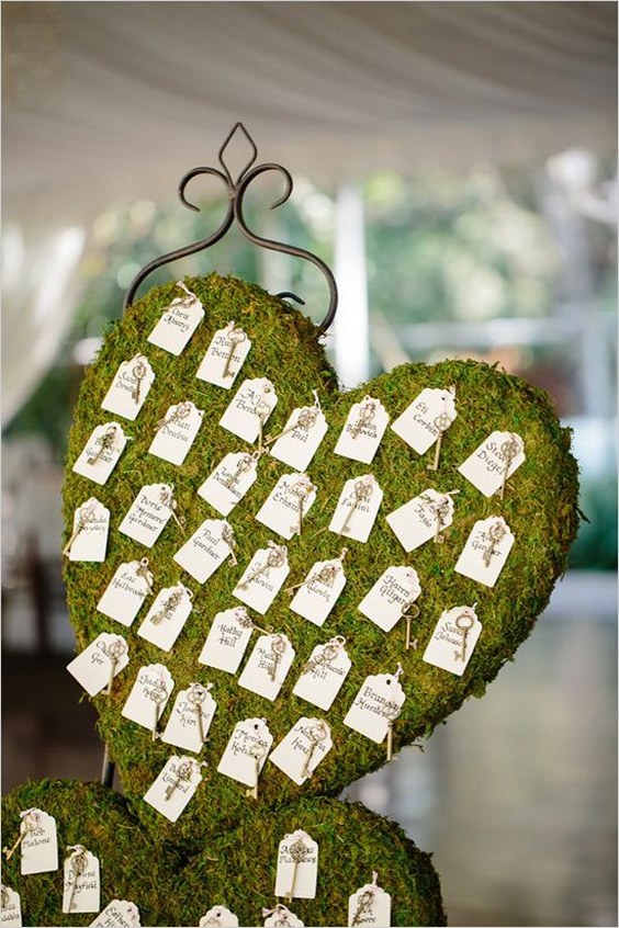 woodland vintage key escort cards