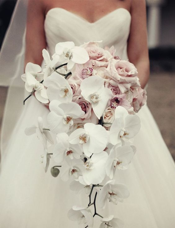 Cascading Wedding Bouquets