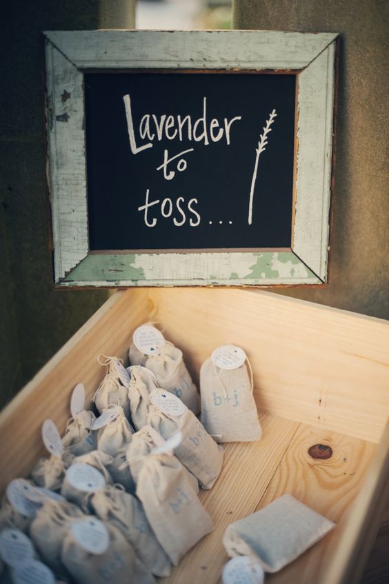 Custom-stamped Lavender Bag for Wedding Toss