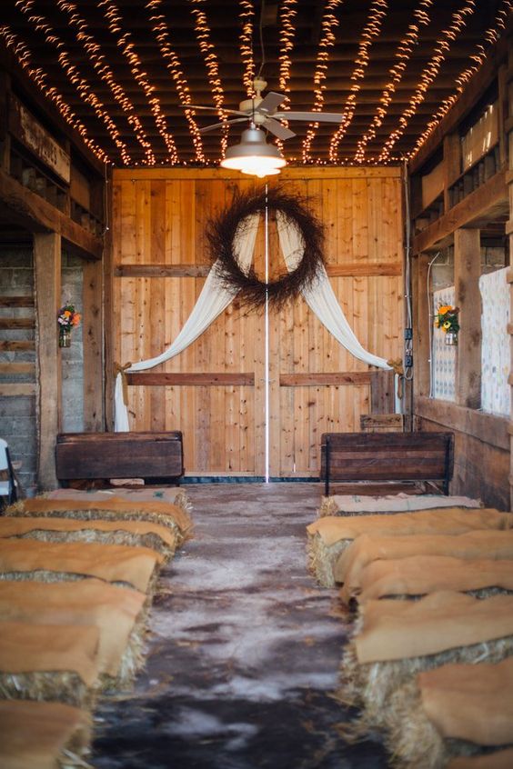 Fall Country Barn Wedding Backdrop