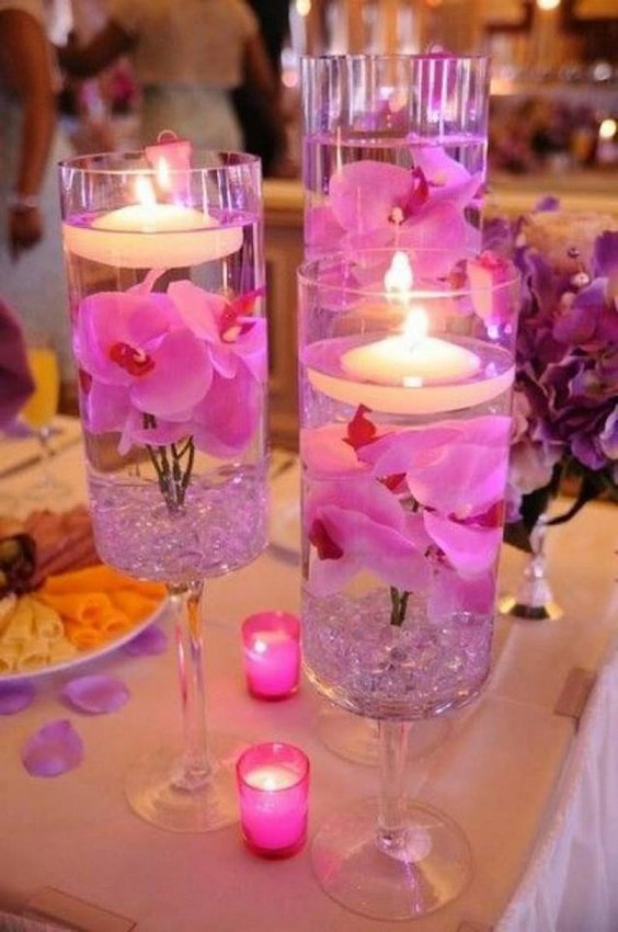 Fuchsia Floating Wedding Centerpiece