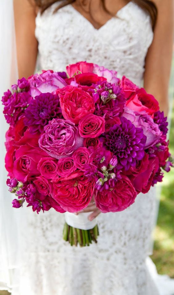 Fuchsia Purple Wedding Bouquet