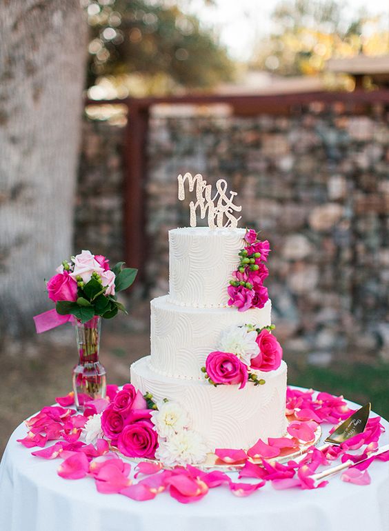 Fuchsia Wedding Cake