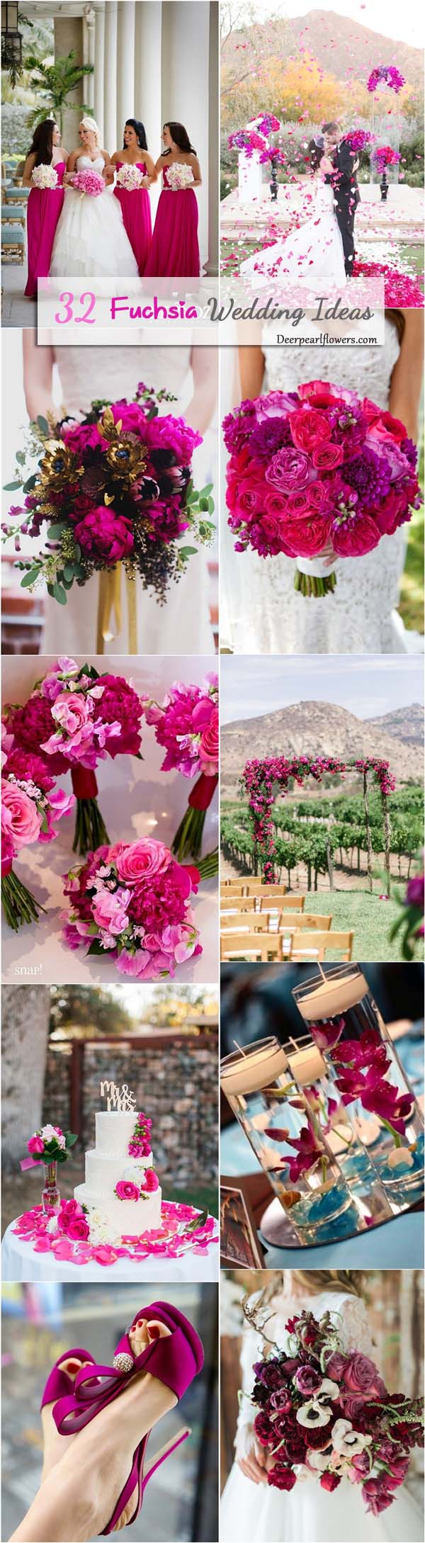 Fuchsia hot pink wedding color ideas