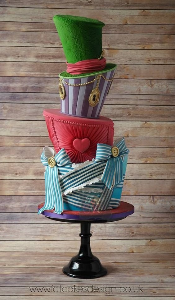 20 Creative Topsy Turvy Wedding Cake Ideas 13 Mad Hatter Alice in Wonderland Cake