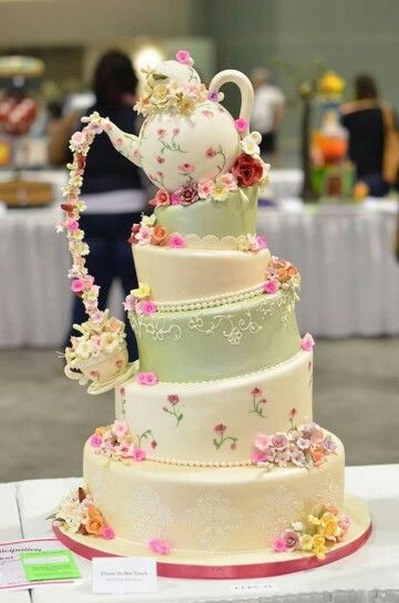 20 Creative Topsy Turvy Wedding Cake Ideas 8 Mad Hatter cake for tea