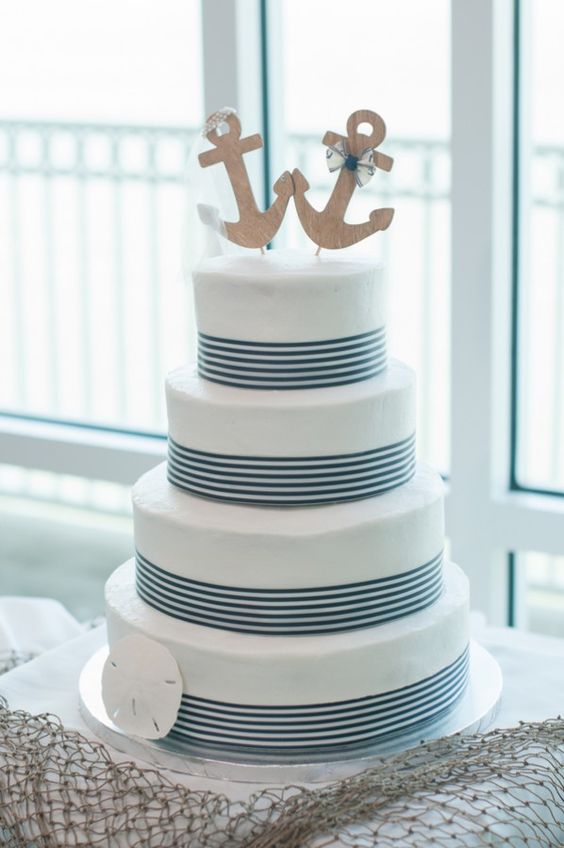 Nautical Themed Wedding Cake