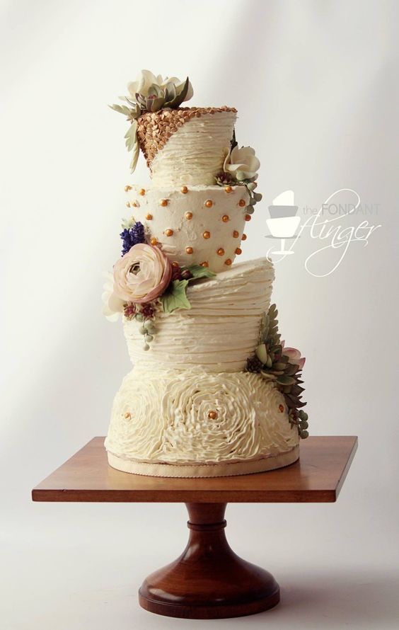20 Creative Topsy Turvy Wedding Cake Ideas 18 Ruffles Wedding Cake Ideas