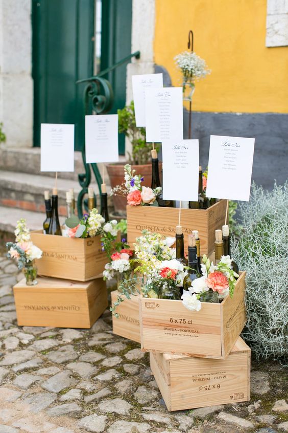 Rustic Crate Wedding Table Plan