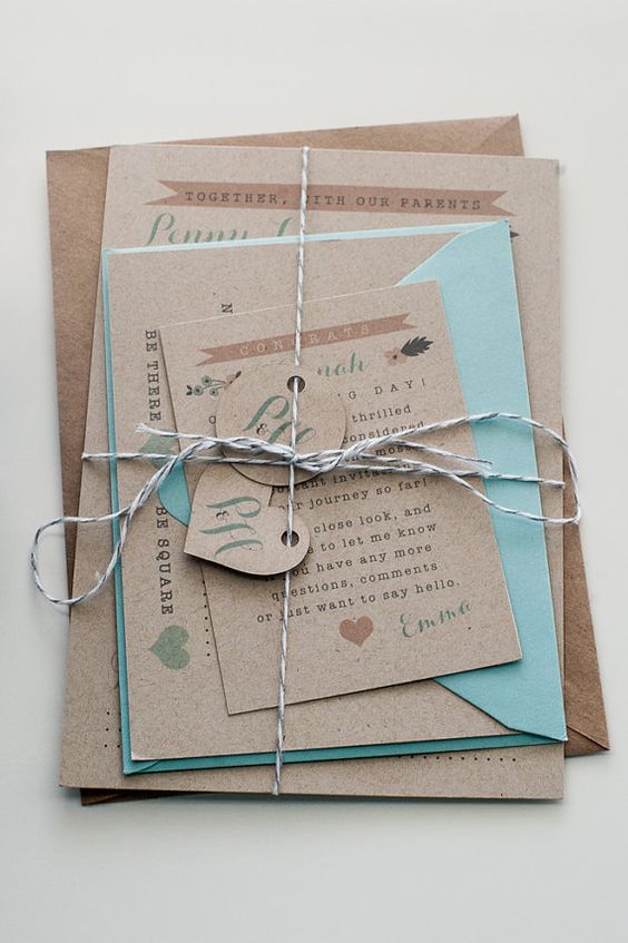 Rustic Kraft Paper Wedding Invitation Kit