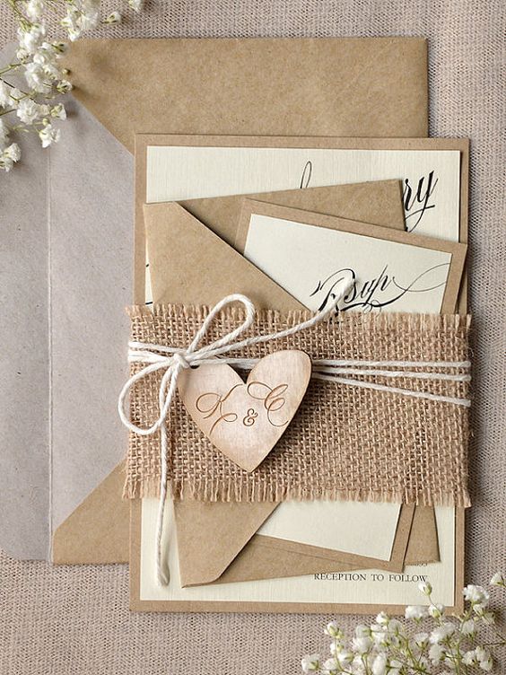 Rustic Kraft Paper Wedding Invitation